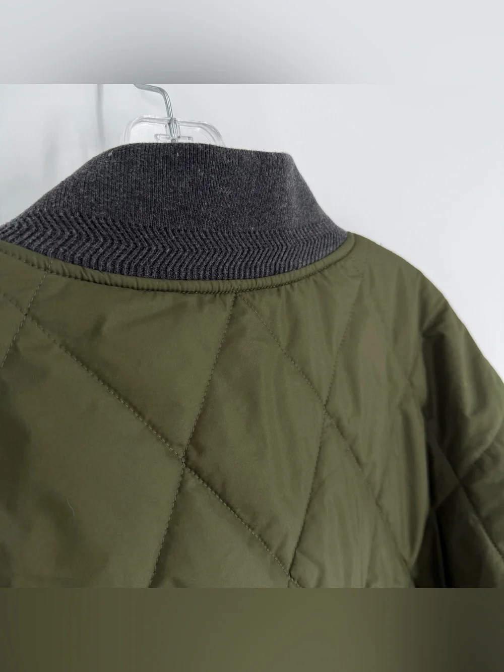 Banana Republic Quilted Jacket Mens Size XL Olive Green Full Zip Coat